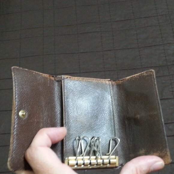 Vintage LV Louis Vuitton Damier Ebeine Leather Key Holder Case Unisex Men's - Picture 4 of 16